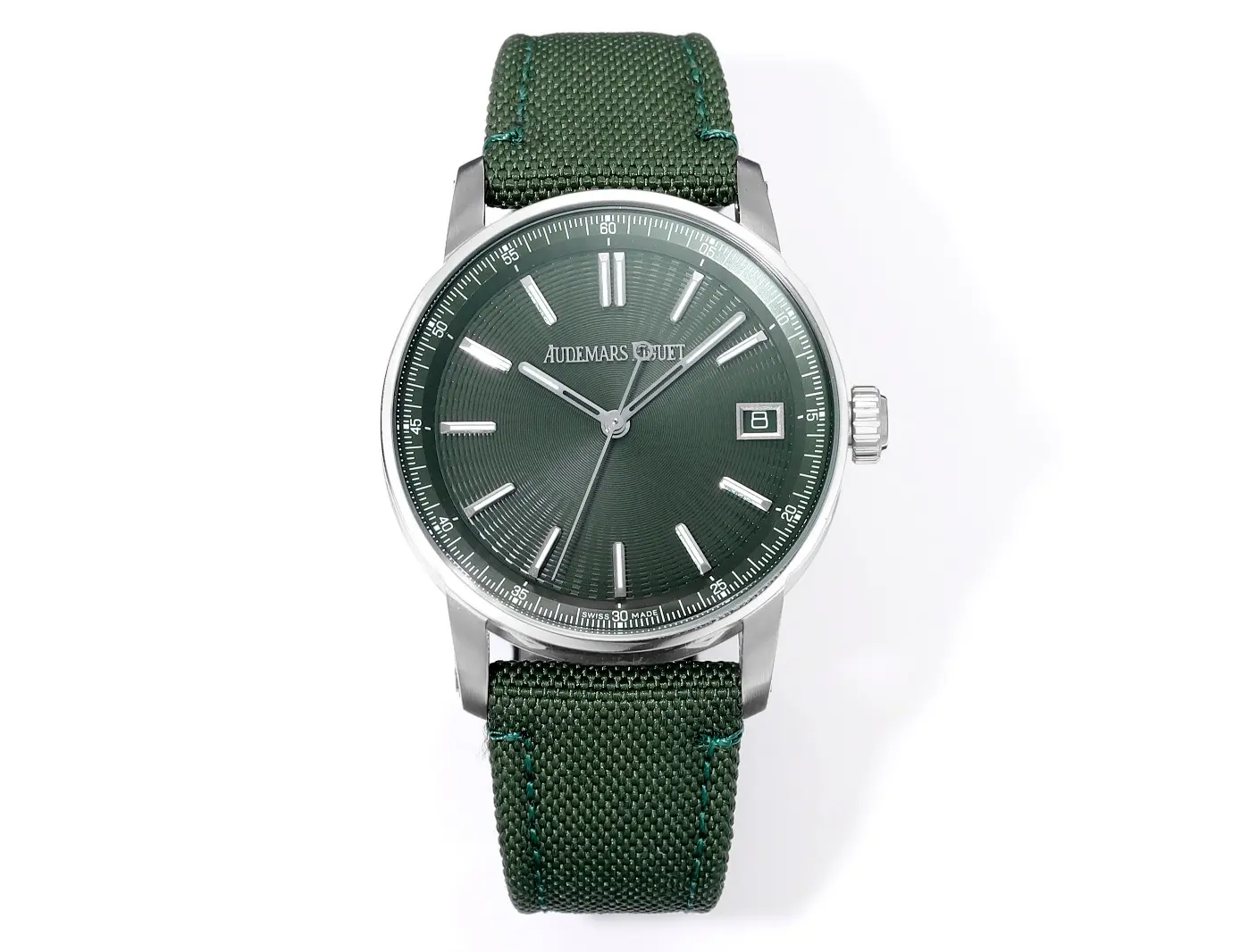 JH Factory Audemars Piguet CODE 11.59 Green Woven Strap Super Clone Replica Watch Trendy 6267